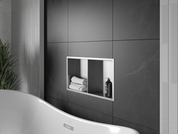 Mexen X-Wall-R étagère murale encastrée avec rebord et étagère 60 x 30 cm, inox - 1910603010S