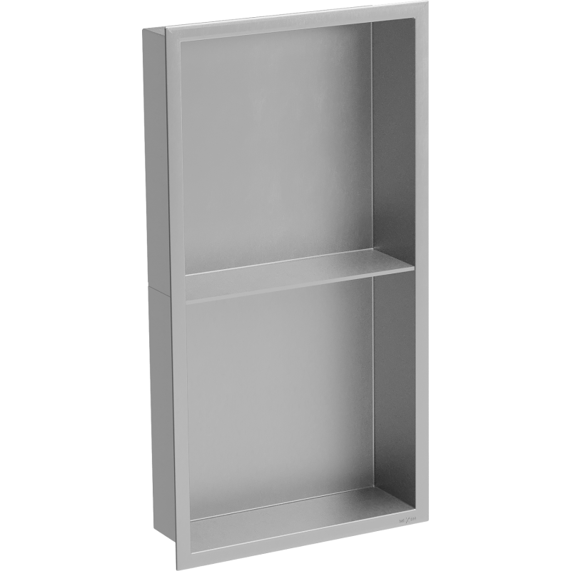 Mexen X-Wall-R étagère encastrée avec rebord et étagère 60 x 30 cm, inox - 1910603010S