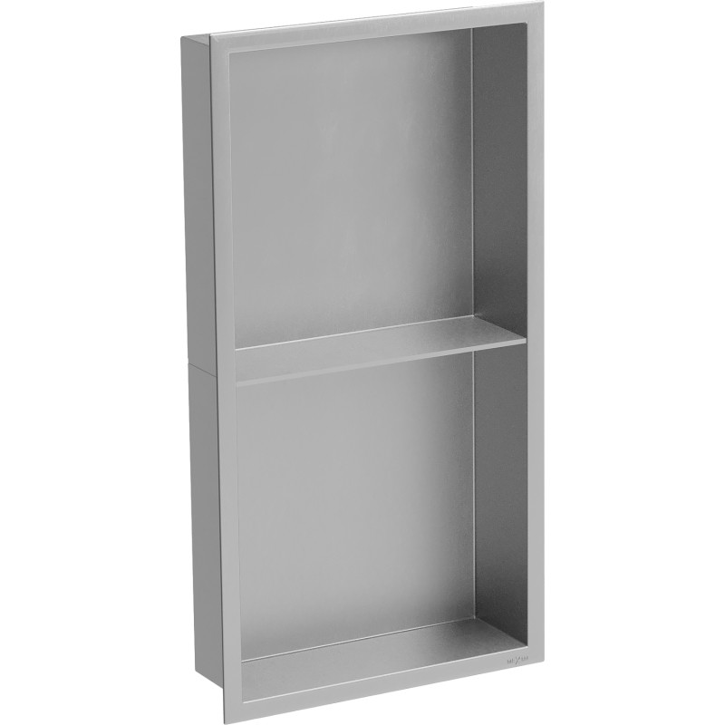 Mexen X-Wall-R étagère murale encastrée avec rebord et étagère 60 x 30 cm, inox - 1910603010S