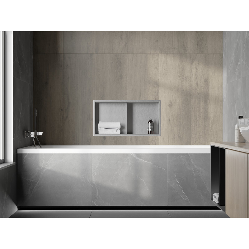 Mexen X-Wall-R étagère encastrée avec collerette et tablette 60 x 30 cm, inox - 1910603010S