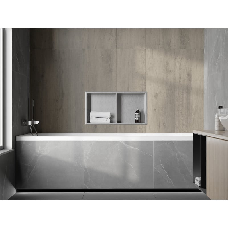 Mexen X-Wall-R étagère encastrée avec rebord et étagère 60 x 30 cm, inox - 1910603010S