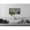 Mexen X-Wall-R étagère murale encastrée avec rebord et étagère 60 x 30 cm, inox - 1910603010S