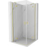 Mexen Mist H Duo cabine de douche à charnières 70 x 70 cm, transparent, or brossé - 8A5-070L-070P-55-00
