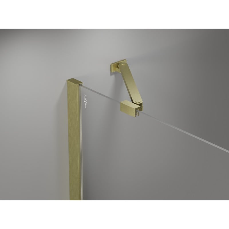 Mexen Mist-H Duo cabine de douche à charnières 70 x 70 cm, transparent, or brossé - 8A5-070L-070P-55-00