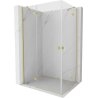 Mexen Mist-H Duo cabine de douche pivotante gauche 80 x 75 cm, transparent, or brossé - 8A5-080L-075P-50-00