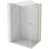 Mexen Mist-H Duo cabine de douche pivotante gauche 85 x 75 cm, transparent, or brossé - 8A5-085L-075P-55-00