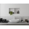 Mexen X-Wall-R étagère encastrée avec rebord et étagère 60 x 30 cm, blanche - 1920603010S