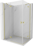 Mexen Mist H Duo cabine de douche pivotante 100 x 80 cm, transparent, or brossé - 8A5-100L-080P-55-00