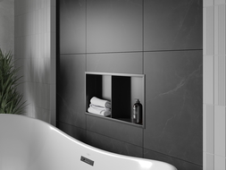 Mexen X-Wall-R étagère encastrée avec rebord et étagère 60 x 30 cm, noire - 1970603010S