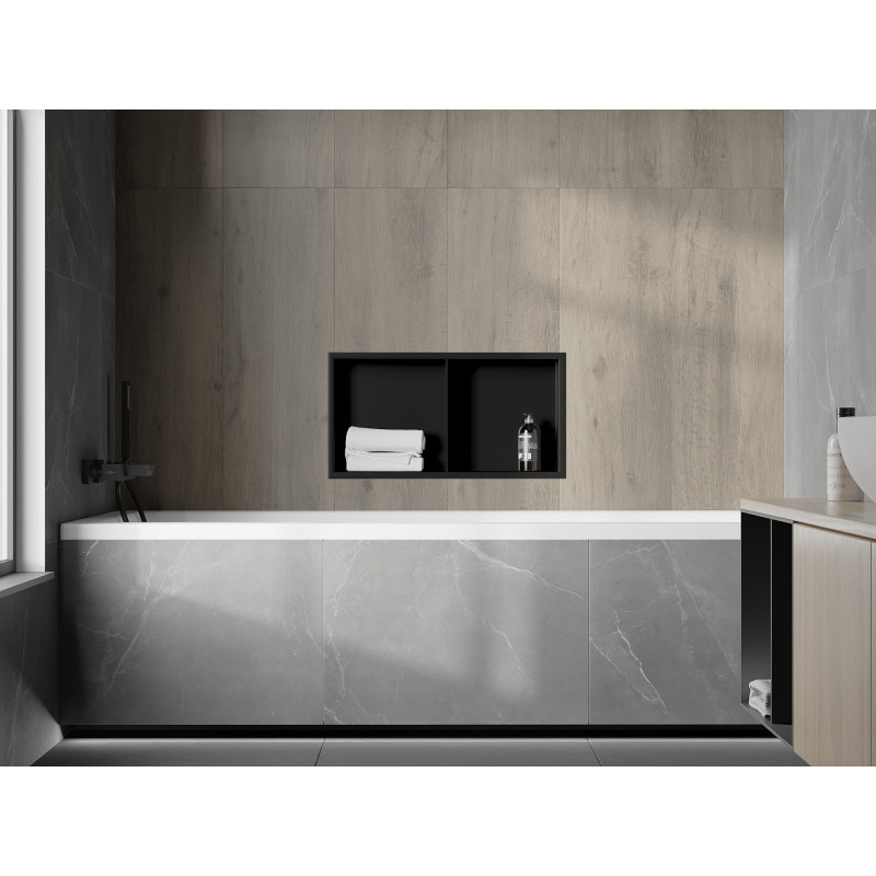 Mexen X-Wall-R étagère encastrée avec rebord et étagère 60 x 30 cm, noire - 1970603010S