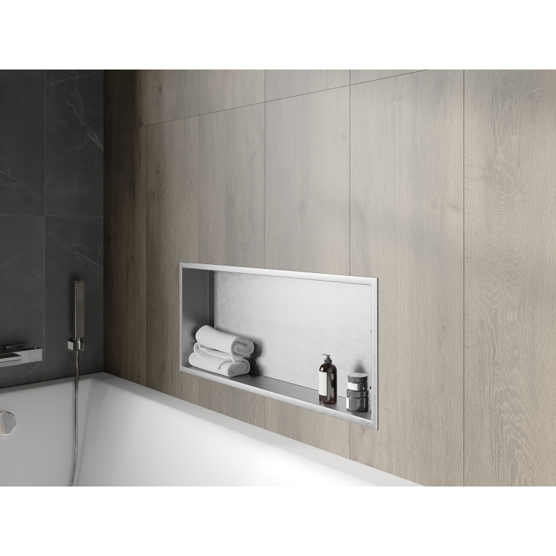 Mexen X-Wall-R étagère encastrée avec rebord 75 x 30 cm, inox - 1910753010