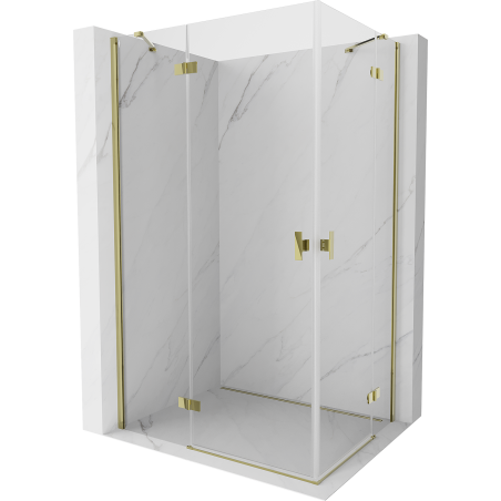 Mexen Mist H Duo cabine de douche à charnière 70 x 115 cm, transparent, doré - 8A5-070L-115P-50-00