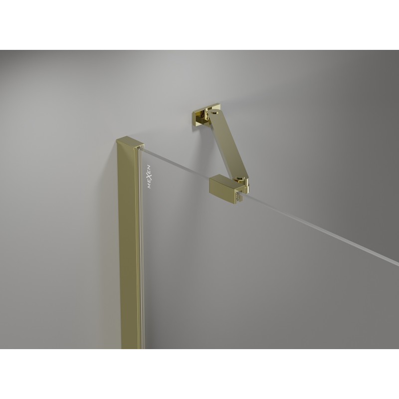 Mexen Mist-H Duo cabine de douche pivotante droite 100 x 120 cm, transparente, or - 8A5-100L-120P-50-00