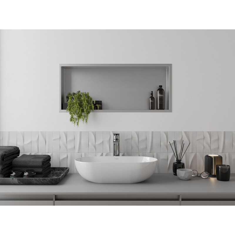 Mexen X-Wall-R étagère encastrée avec rebord 75 x 30 cm, inox - 1910753010