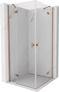 Mexen Mist H Duo cabine de douche pivotante 70 x 70 cm, transparent, cuivre brossé - 8A5-070L-070P-65-00