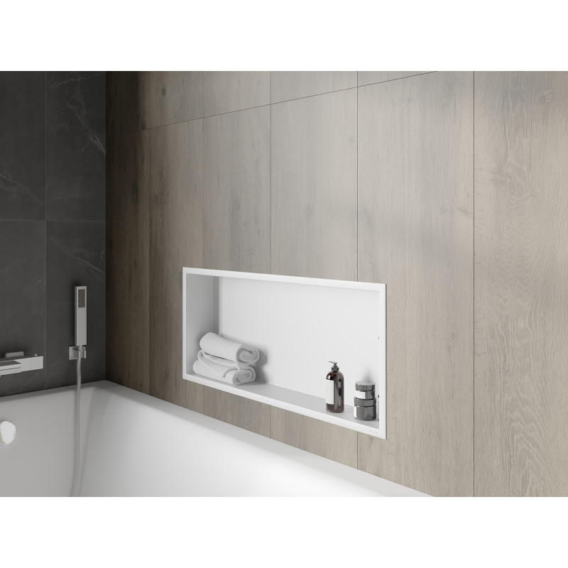 Mexen X-Wall-R étagère encastrée avec rebord 75 x 30 cm, blanche - 1920753010