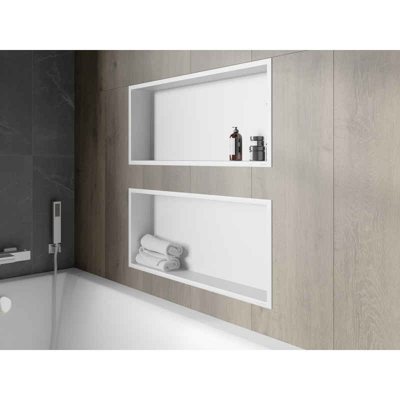 Mexen X-Wall-R étagère encastrée avec collerette 75 x 30 cm, blanche - 1920753010