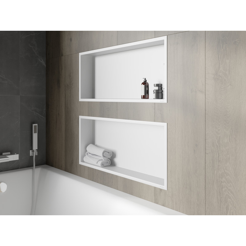 Mexen X-Wall-R étagère encastrée avec rebord 75 x 30 cm, blanche - 1920753010