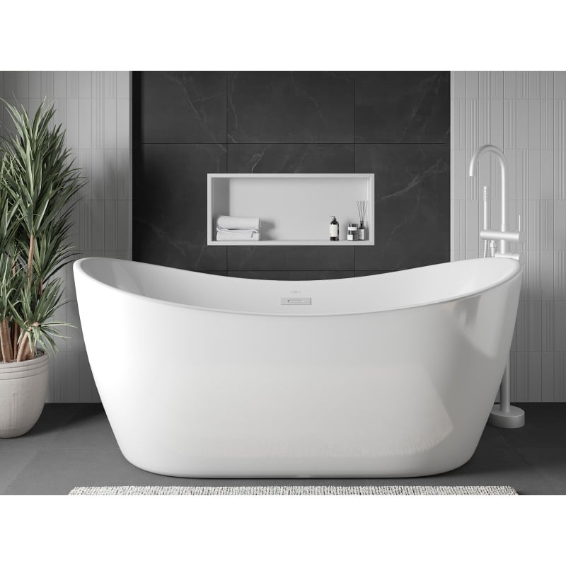 Mexen X-Wall-R étagère encastrée avec rebord 75 x 30 cm, blanche - 1920753010