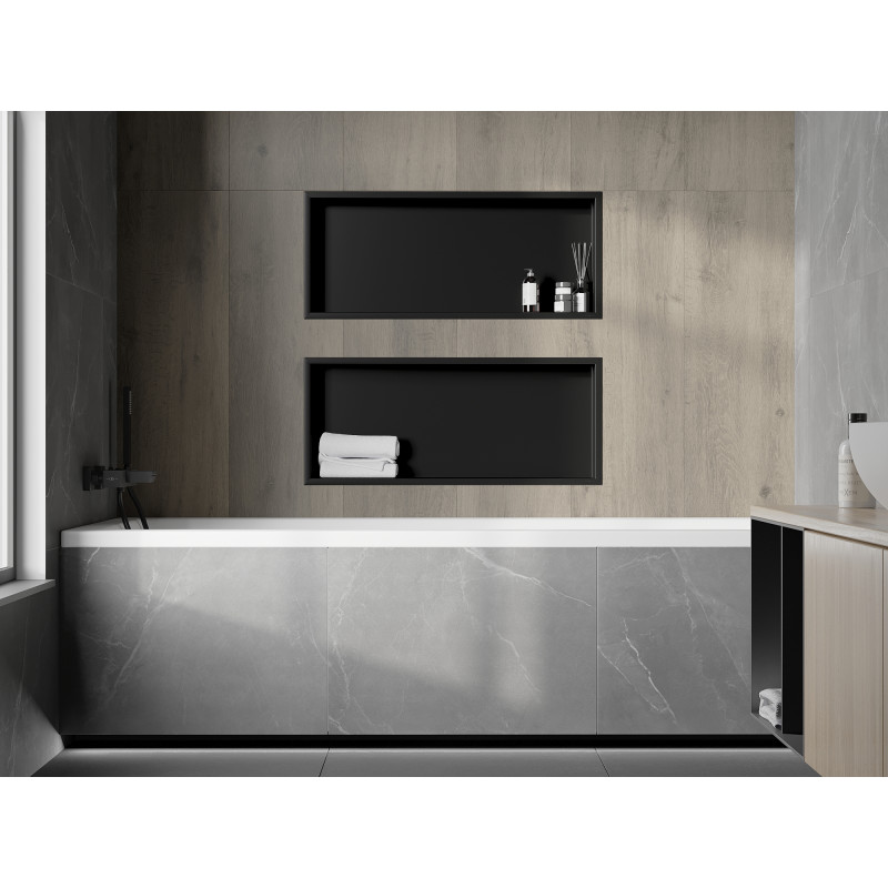 Mexen X-Wall-R étagère encastrée avec rebord 75 x 30 cm, noire - 1970753010