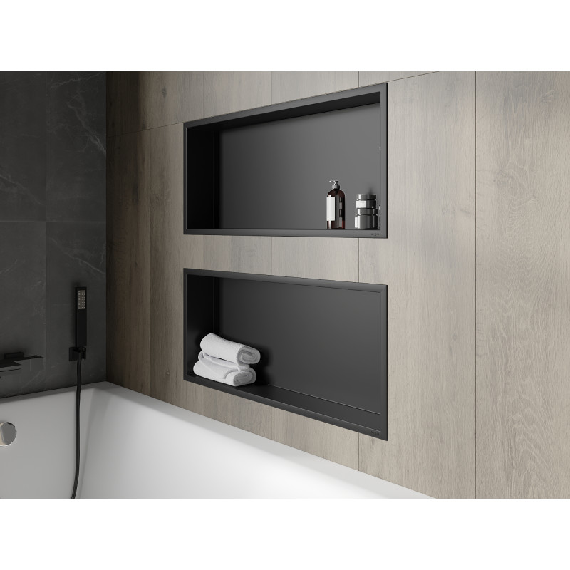 Mexen X-Wall-R étagère encastrée avec rebord 75 x 30 cm, noire - 1970753010