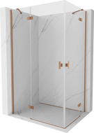 Mexen Mist H Duo cabine de douche pliante 80 x 100 cm, transparent, cuivre brossé - 8A5-080L-100P-65-00