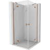 Mexen Mist H Duo cabine de douche à charnières 100 x 100 cm, transparent, cuivre brossé - 8A5-100L-100P-65-00