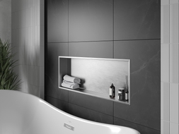 Mexen X-Wall-R étagère à encastrer avec collerette 90 x 30 cm, inox - 1910903010