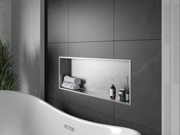 Mexen X-Wall-R étagère encastrée avec rebord 90 x 30 cm, inox - 1910903010