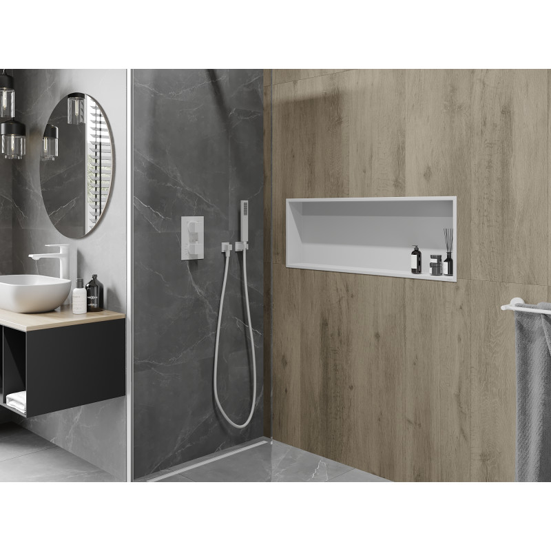 Mexen X-Wall-R étagère encastrée avec collerette 90 x 30 cm, blanche - 1920903010