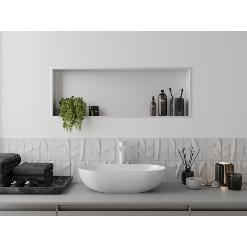 Mexen X-Wall-R étagère encastrée avec collerette 90 x 30 cm, blanche - 1920903010