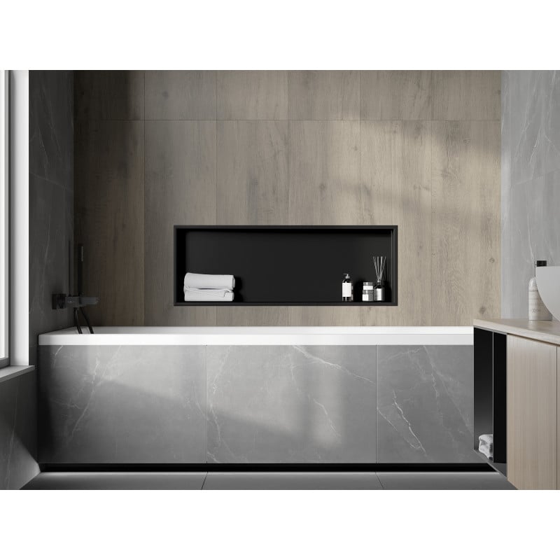 Mexen X-Wall-R étagère encastrée avec collerette 90 x 30 cm, noire - 1970903010