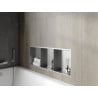 Mexen X-Wall-R étagère encastrée avec collerette et étagère 90 x 30 cm, inox - 1910903010S