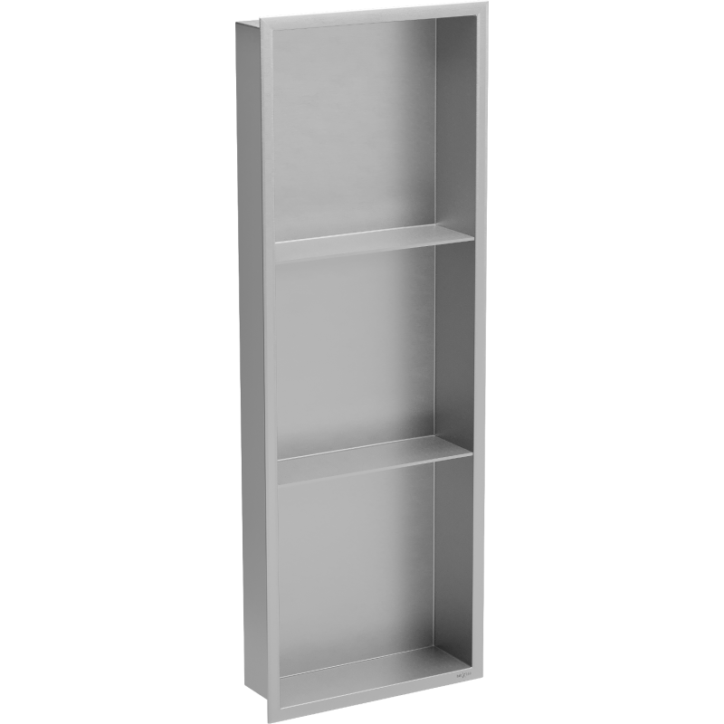 Mexen X-Wall-R étagère encastrée avec collerette et étagère 90 x 30 cm, inox - 1910903010S