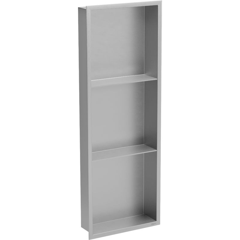 Mexen X-Wall-R étagère encastrée avec rebord et étagère 90 x 30 cm, inox - 1910903010S