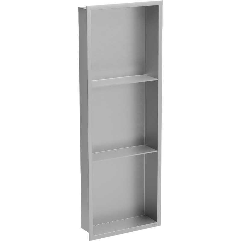 Mexen X-Wall-R étagère encastrée avec rebord et tablette 90 x 30 cm, inox - 1910903010S