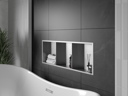 Mexen X-Wall-R étagère encastrée avec rebord et étagère 90 x 30 cm, inox - 1910903010S