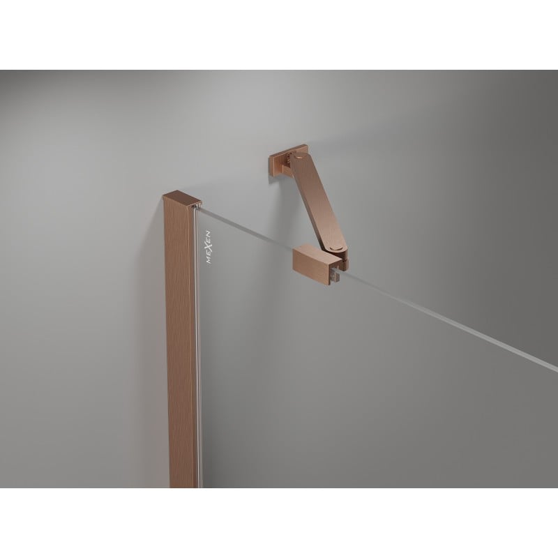 Mexen Mist-H Duo cabine de douche pivotante 105 x 105 cm, transparent, cuivre brossé - 8A5-105L-105P-65-00