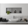 Mexen X-Wall-R étagère encastrée avec rebord et tablette 90 x 30 cm, inox - 1910903010S