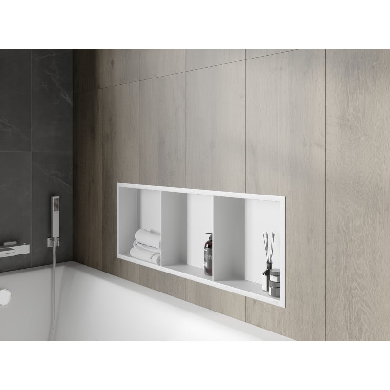 Mexen X-Wall-R étagère encastrée avec rebord et étagère 90 x 30 cm, blanche - 1920903010S