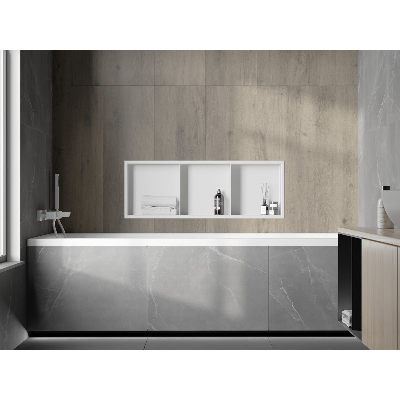 Mexen X-Wall-R étagère encastrée avec col et étagère 90 x 30 cm, blanche - 1920903010S