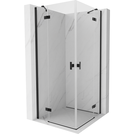 Mexen Mist-H Duo cabine de douche battante 80 x 80 cm, transparent, noir - 8A5-080L-080P-70-00