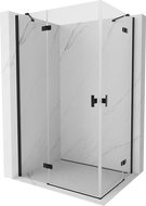 Mexen Mist H Duo cabine de douche pivotante 100 x 80 cm, transparent, noir - 8A5-100L-080P-70-00