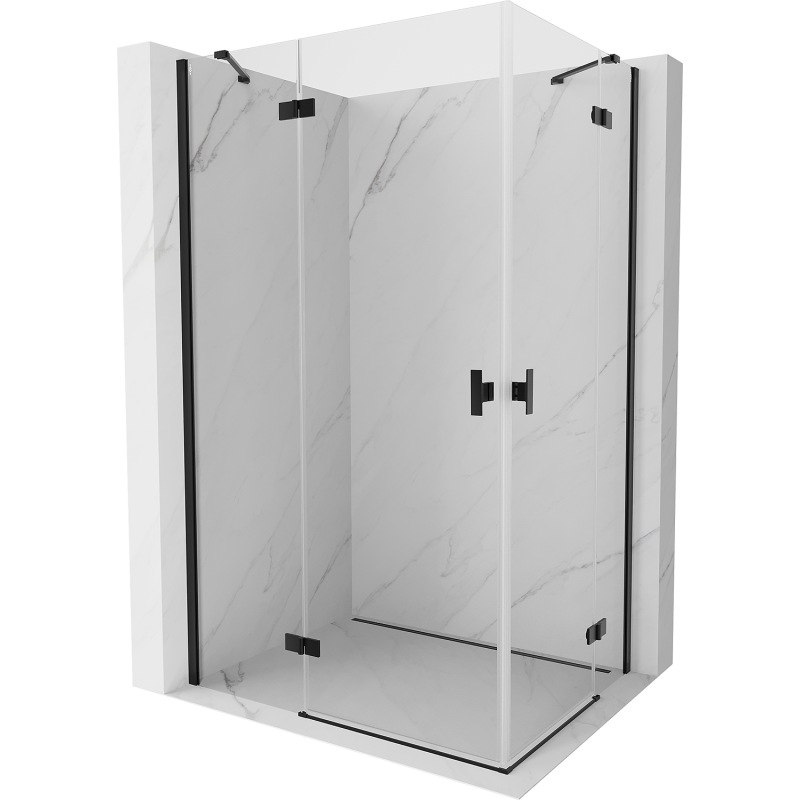Mexen Mist-H Duo cabine de douche pivotante gauche 100 x 85 cm, transparent, noir - 8A5-100L-085P-70-00