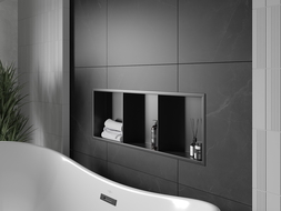 Mexen X-Wall-R étagère encastrée avec rebord et étagère 90 x 30 cm, noir - 1970903010S