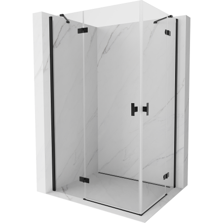 Mexen Mist-H Duo cabine de douche pivotante gauche 120 x 105 cm, transparent, noir - 8A5-120L-105P-70-00