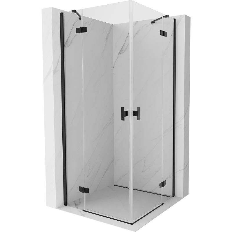 Mexen Mist-H Cabine de douche pivotante Duo 110 x 110 cm, transparente, noire - 8A5-110L-110P-70-00