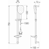 Ensemble de douche coulissant Mexen DB22, noir - 785224584-70