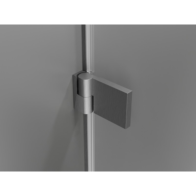 Mexen Lunar-B cabine de douche pivotante droite 90 x 90 cm, transparent, gris canon brossé - 832-090-090-66-00-P