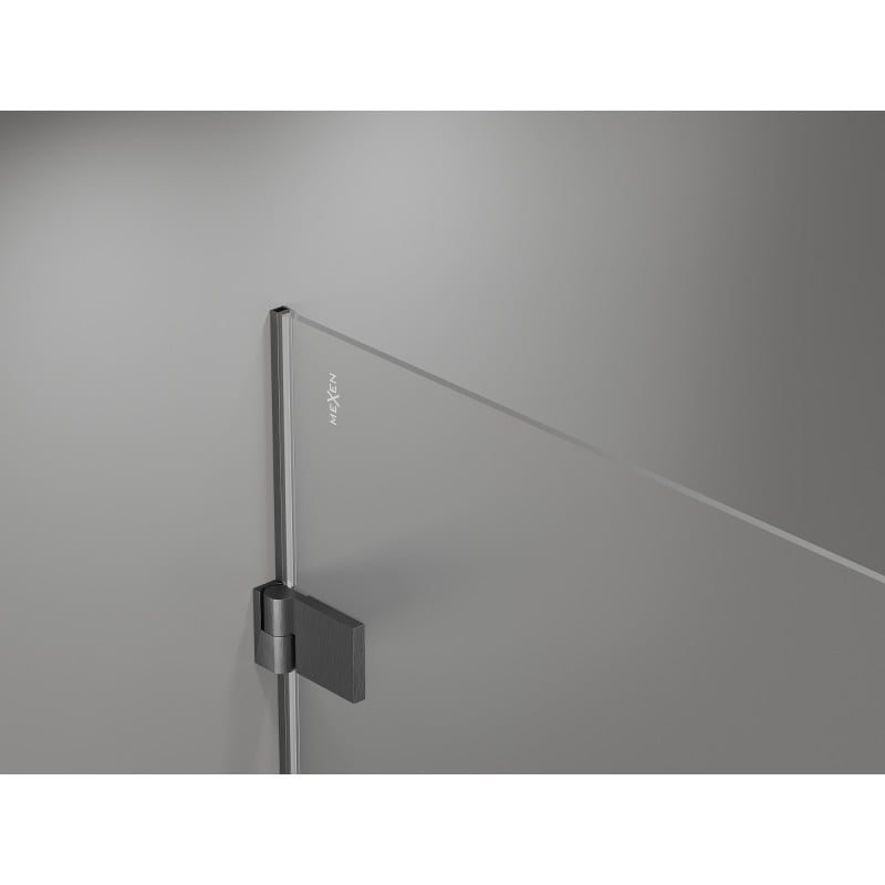 Mexen Lunar-B cabine de douche pivotante droite 100 x 100 cm, transparent, gris canon brossé - 832-100-100-66-00-P